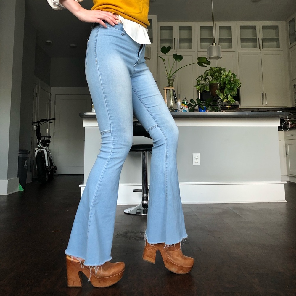 Retro super flare bell bottom jeans